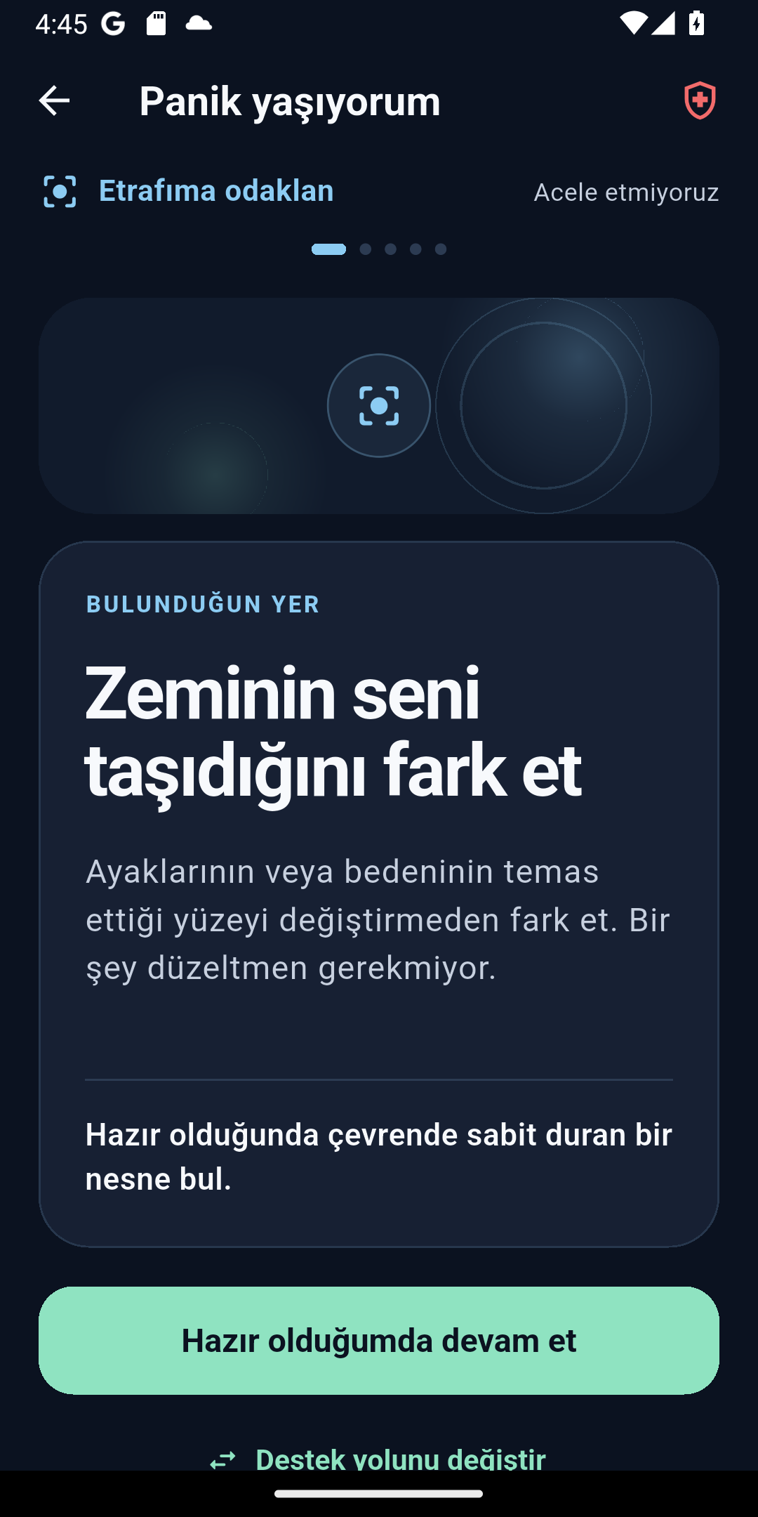 Denge adım ekranı