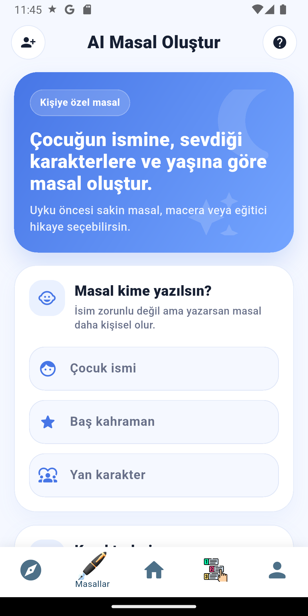Mistory hikâye oluşturma ekranı