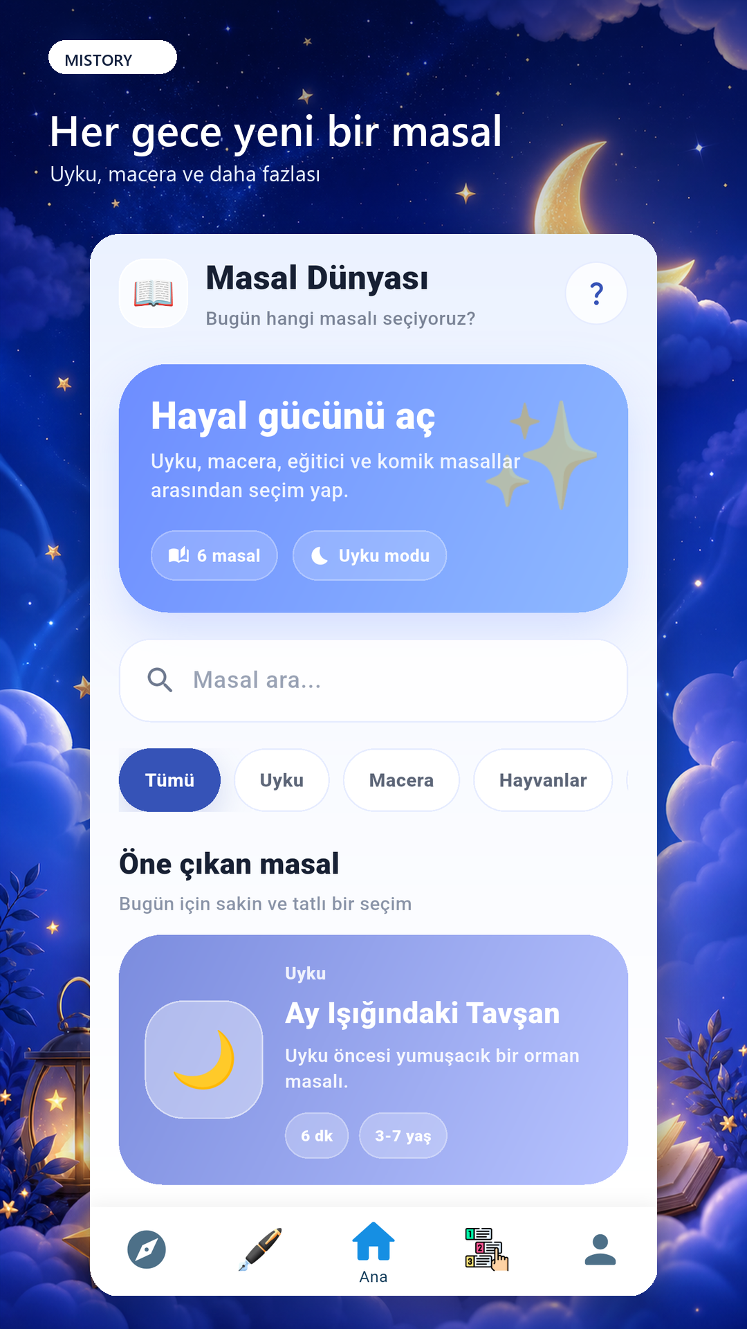 Mistory ana ekranı